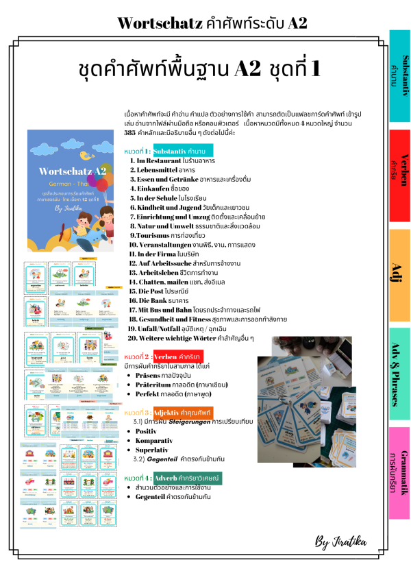 ชุดคำศัพท์ภาษาเยอรมัน A2