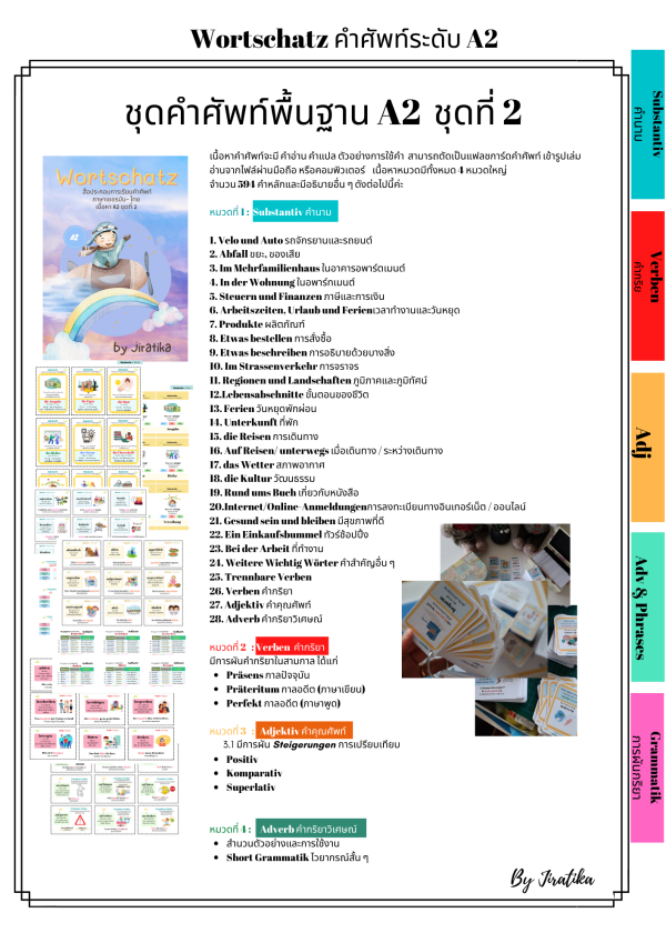 ชุดคำศัพท์ภาษาเยอรมันไทย German A2